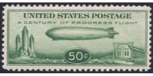 #C18  50¢ Graf Zeppelin, Green, VF NH