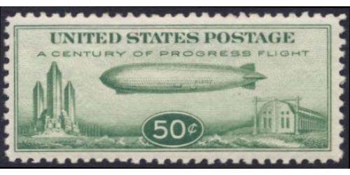 #C18  50¢ Graf Zeppelin, Green, VF NH