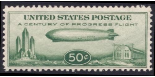 #C18  50¢ Graf Zeppelin, Green, VF NH