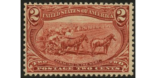 #286 2¢ Farming in the West, Copper Red, F-VF NH