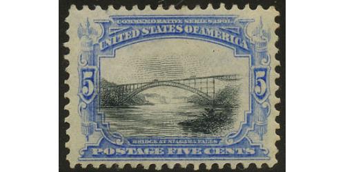 #297 5¢ Bridge at Niagra Falls, Ultramarine & Black, VF NH