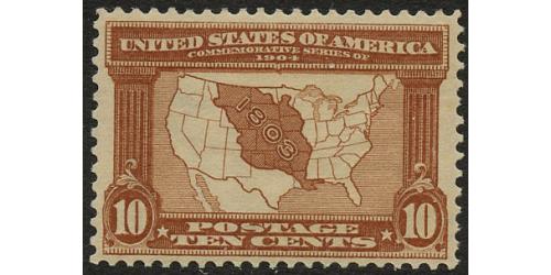 #327 10¢ Louisiana Purchase, VLH VF