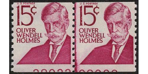 #1305E Oliver W. Holmes, Coil Type 1, Line Pair with Plate Number