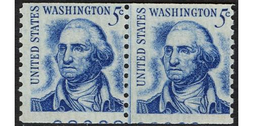 #1304 Washington, Joint Line Pair w/ Partial Plate Number