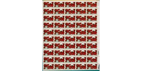#2166 Christmas - Poinsettia, Sheet of 50 Stamps