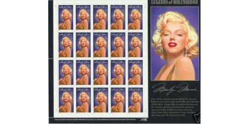 #2967 Marilyn Monroe, Legends of Hollywood, Souvenir Sheet of 20
