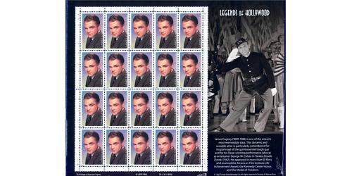 #3329 James Cagney, Legends of Hollywood, Souvenir Sheet of 20