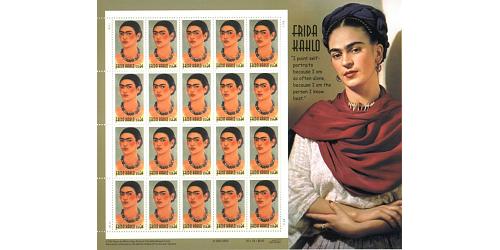#3509 Frida Kahlo, Mexican Painter, Souvenir Sheet of 20