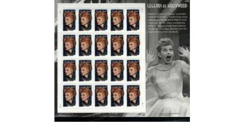 #3523 Lucille Ball, Legends of Hollywood, Souvenir Sheet of 20