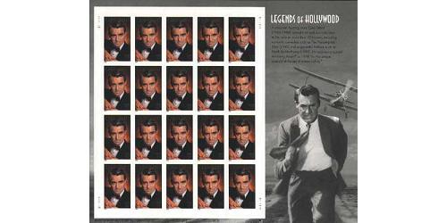 #3692 Cary Grant, Legends of Hollywood, Souvenir Sheet of 20