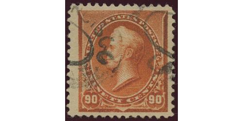 #229 90¢ Perry, Orange, F-VF, PF Certificate