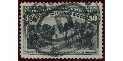 #240 50¢ Recall of Columbus, Slate Blue, VF with PF Certificate