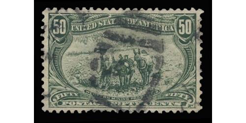 #291 50¢ Mining Prospector, Sage Green, Graded 80 VF PSE Certificate