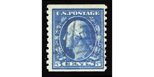 #447 5¢ Washinton, Blue, Graded 70 Fine, PSE Certificate