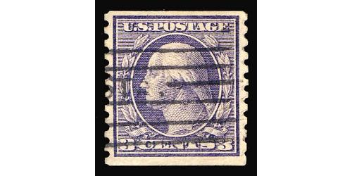 #456 3¢ Washington, Violet, Graded 80 VF, PSE Certificate