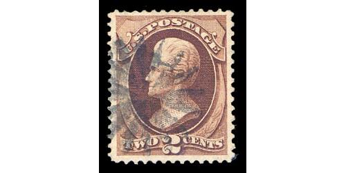 #135A Jackson 2¢ Red Brown "I" Grill, Tiny Thin, PSE Certificate