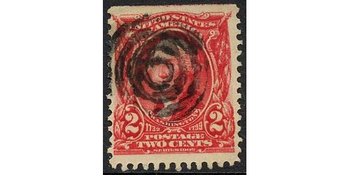 #301c 2¢ Washington3 Carmine, Booklet Single