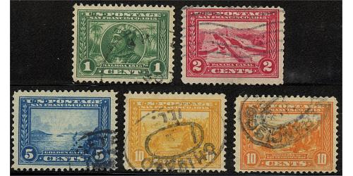 #397-400A Panama-Pacific Exposition Issue, Complete Set of Five