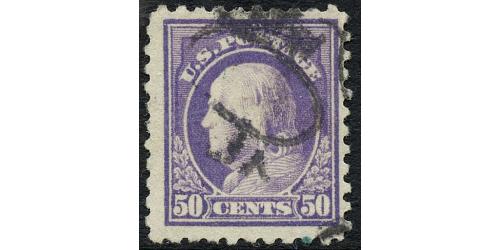 #477 50¢ Franklin, Light Violet