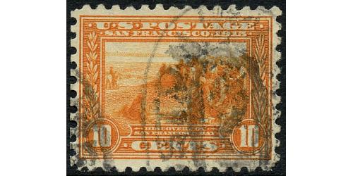 #404 10¢ San Francisco Bay, Orange, Reperforated