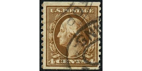 #446 4¢ Washington, Brown, Minor Defect