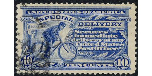 # E6 Messenger on Bicycle 10¢ Blue