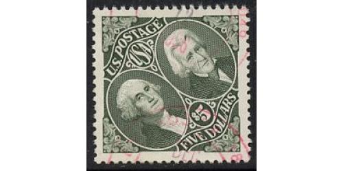 #2592 $5.00 Washington & Jackson (USED)