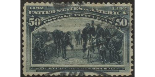 #240 50¢ Recall of Columbus, Slate Blue