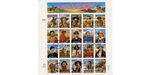 #2869 Legends of the West, Complete Sheet Cancelled on First Day