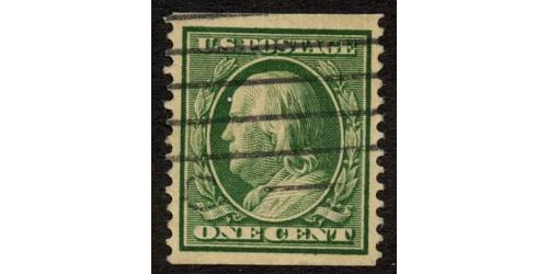 #352 1¢ Franklin, Green, Catalog Value: $225.00