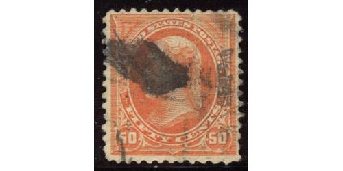 #260 50¢ Jefferson, Orange Faults