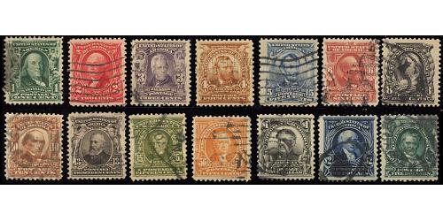 #300-313 1902-03 Regular Issues Second Bureau, Complete (14)