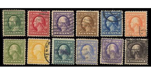 #331-342 1908-1909 Regular Issues, Complete Set (12)