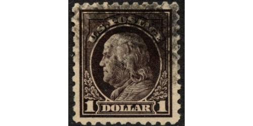 #460 $1 Franklin, Violet Black, Very Fine - Extra Fine