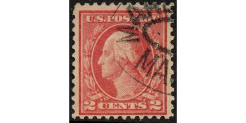 #461 2¢ Washington, Pale Carmine Red
