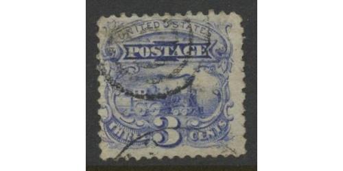 #114 Locomotive 3¢ Blue 1869 Issue
