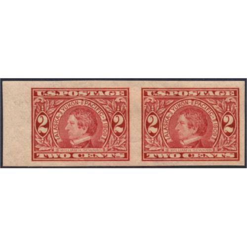 #371 2¢ Seward, Carmine Imperforate Pair, LH