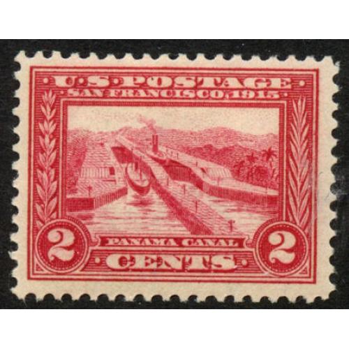 #398 2¢ Panama Canal, Carmine, F-VF LH