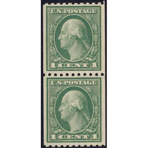 #486 1¢Washington, Green Pair NH