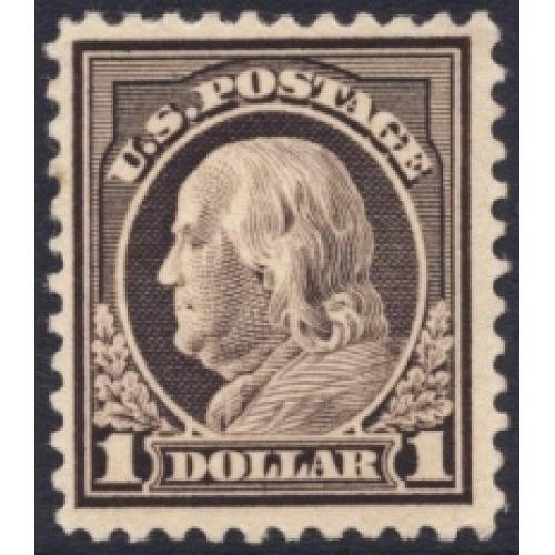 #518 $1 Franklin, Violet Brown, LH