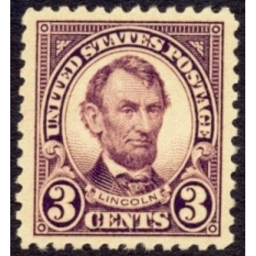 #555 3¢ Abraham Lincoln, Violet, VLH