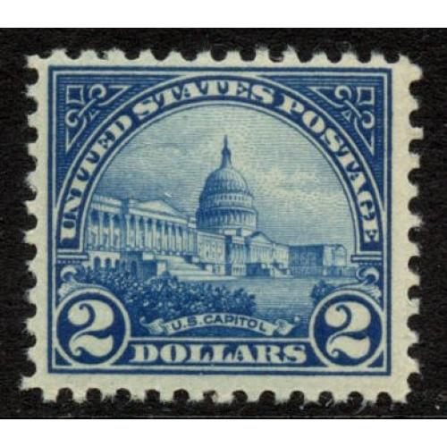 #572 $2 Capitol, Deep Blue Never Hinged