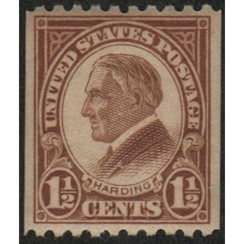 #605 1½¢ Harding, Yellow Brown Coil