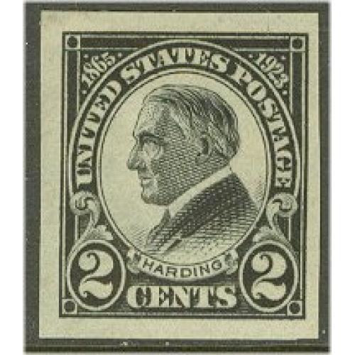 #611 2¢ Harding Black, Imperforate