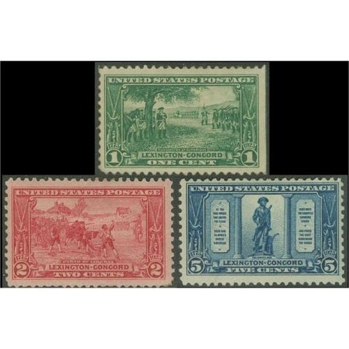 #617-19 Lexington - Concord Issue, Set of Three, NH