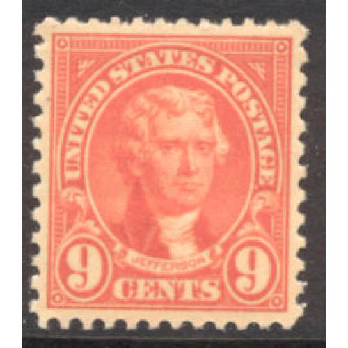 #641 6¢ Jefferson, Orange Red