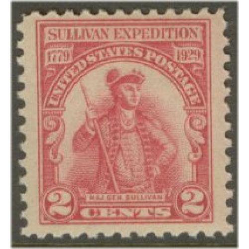 #657 2¢ Sullivan Expedition, Carmine Rose