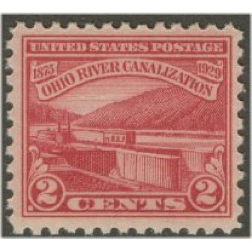 #681 2¢ Ohio River, Carmine Rose