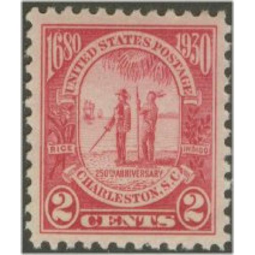 #683 2¢ Carolina-Charleston 250th Anniversary, Carmine Rose