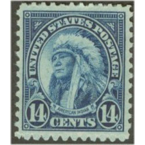 #695 14¢ American Indian, Dark Blue